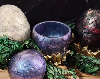 Customizable colored Dragon Egg Storage Jars - Christmas gift- Personalized Handmade -NOT 3D Printed book lover gift