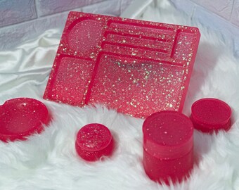 Rolling Tray Set, Barbie Pink, Custom Vanity Tray, Unique Gifts for Her, Perfume Tray, Bridal Shower, Home Decor