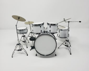 Miniature Drum Set Avenged Sevenfold White Musical Instrument Replica