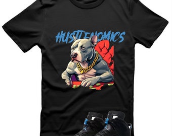 Camiseta unissex – camiseta de manga curta, camiseta com gola redonda Bully Dog Hustlenomics, camiseta com estampa gráfica, camiseta pulôver, camiseta softstyle