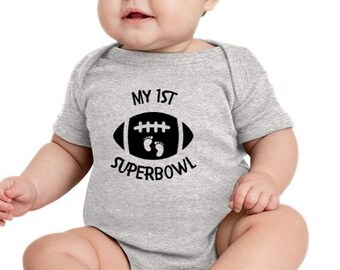 My First Superbowl One-Piece short sleeve for babies - Even babies love to enjoy a superbowl game!