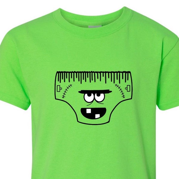 Children's Underwear Face Tee - Black or Green - Available for Toddlers, Youth and Adults!