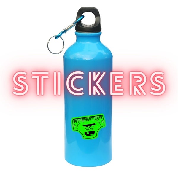 Creepy Underwear Sticker Bundle - Neon Green with Creepy Face - Permanent die cut laminated stickers