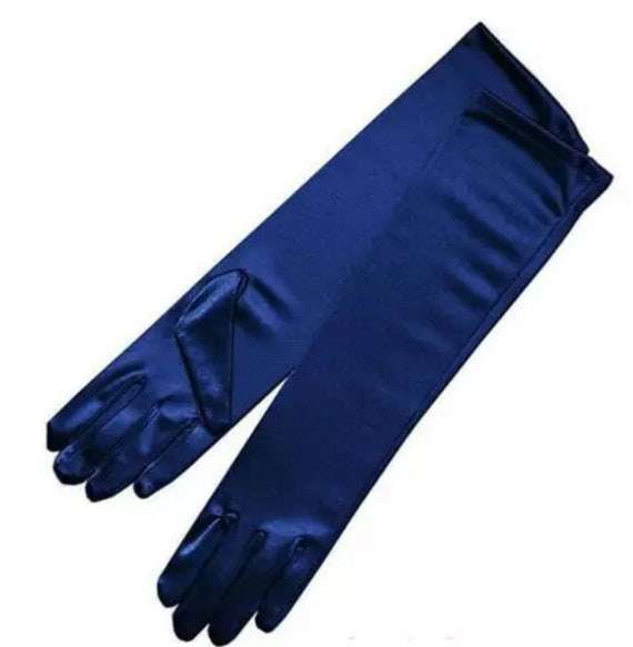 Navy Blue Satin Evening Opera Formal 