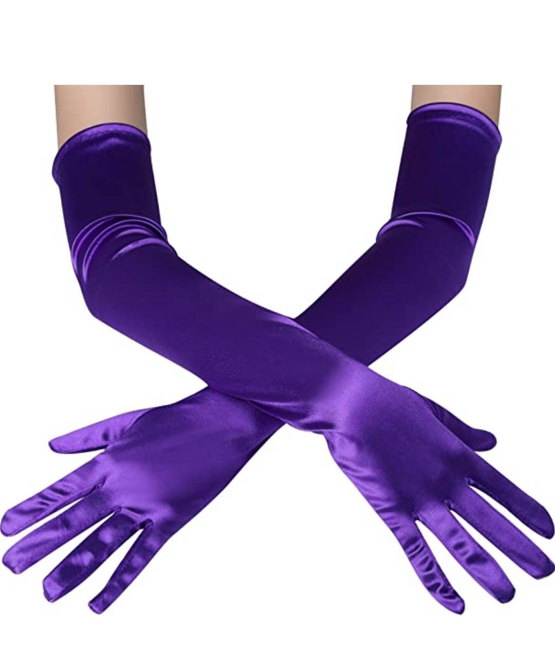 Purple satin evening formal gloves Etsy