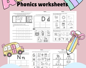 Phonics Activity Workbook: 65+ Page Printable for Preschool-1st Grade (PDF Download)