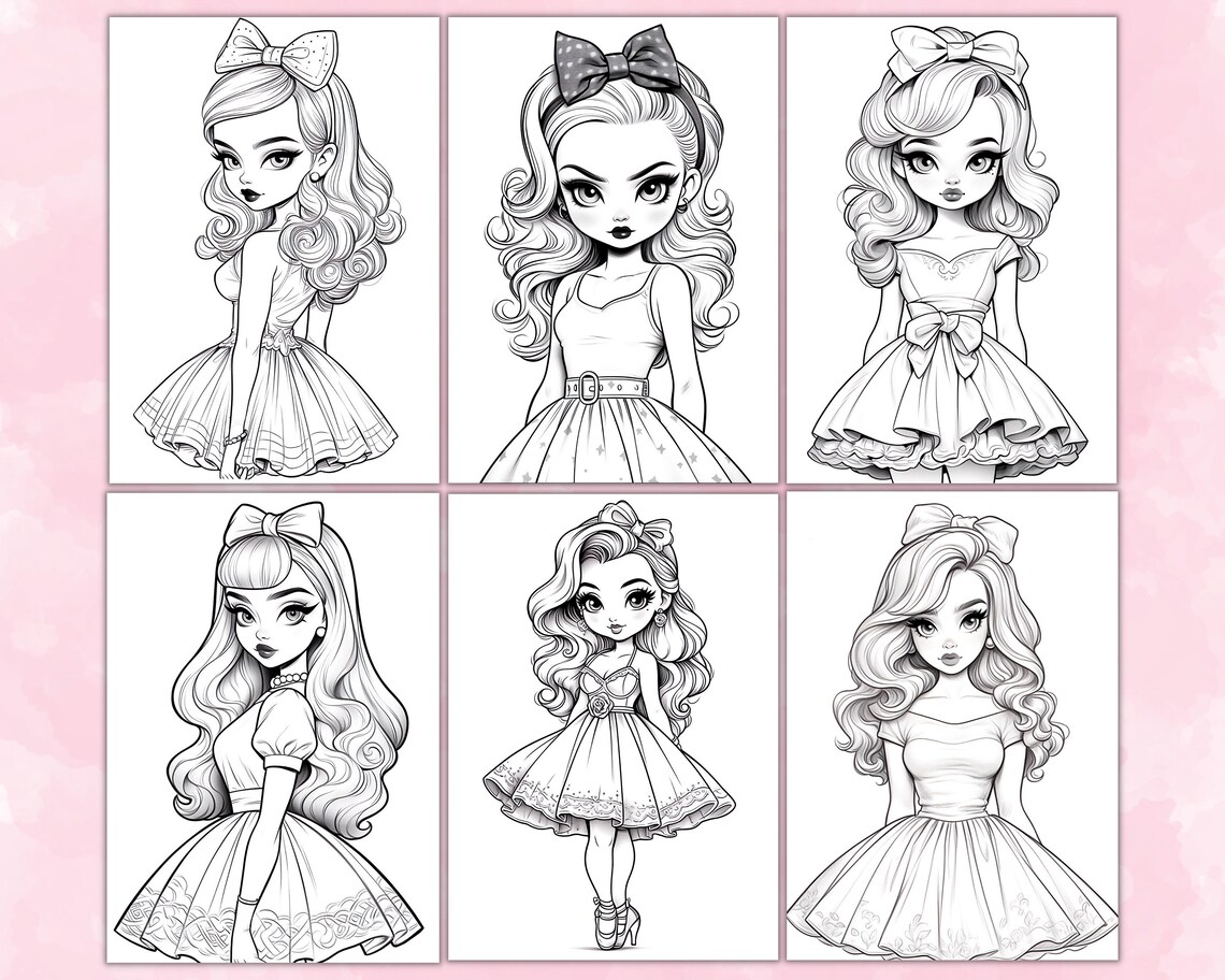 1950s Fashion Coloring Pages Printable