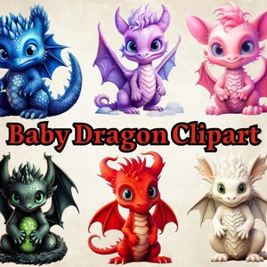 15 Baby Dragon Clipart, Fantasy Clipart, DIY, Scrapbooking, Animal Clipart, Fantasy, DIgital Download, Printable PNG, PNG File, Dragons