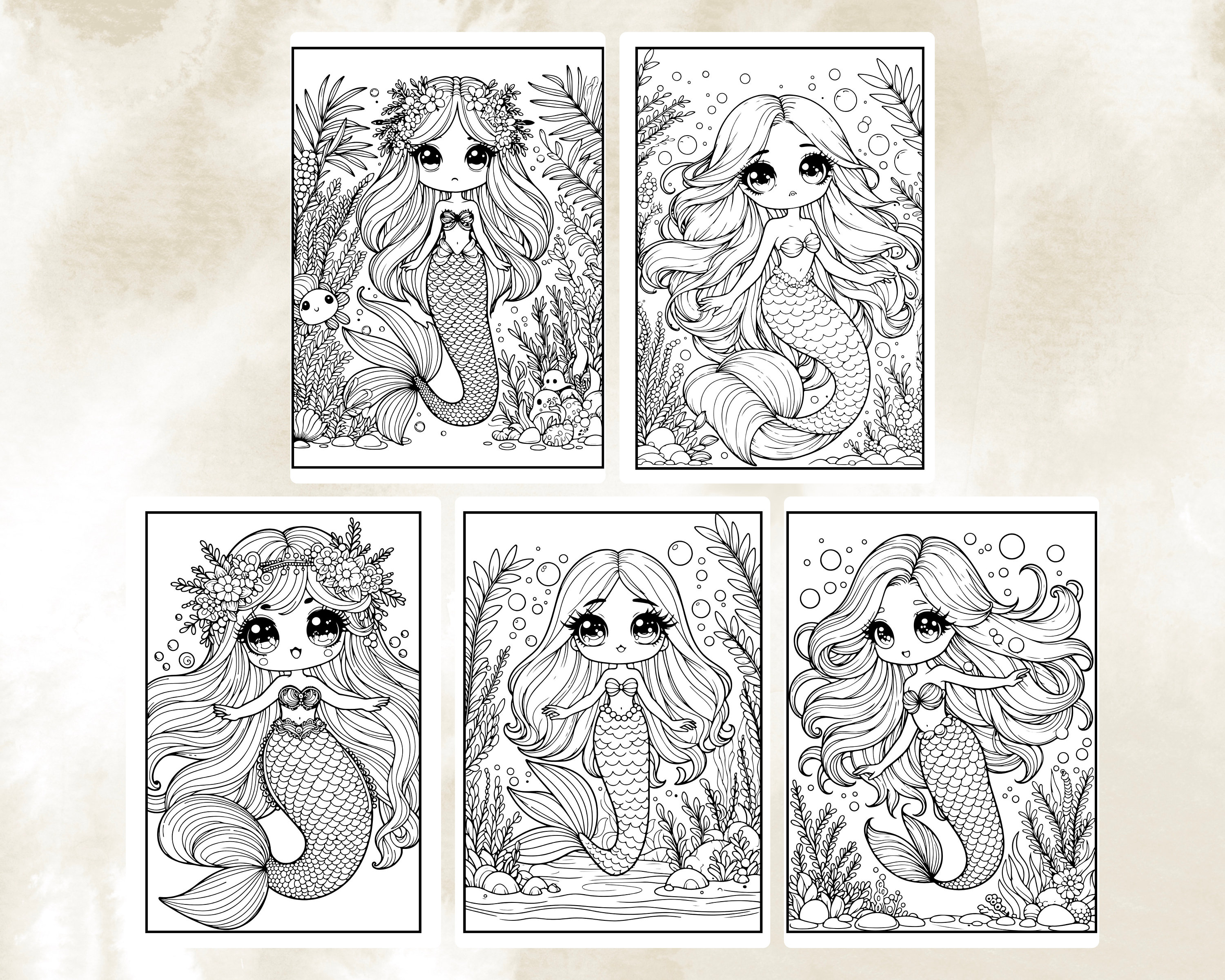 Mermaid Castle Coloring Page