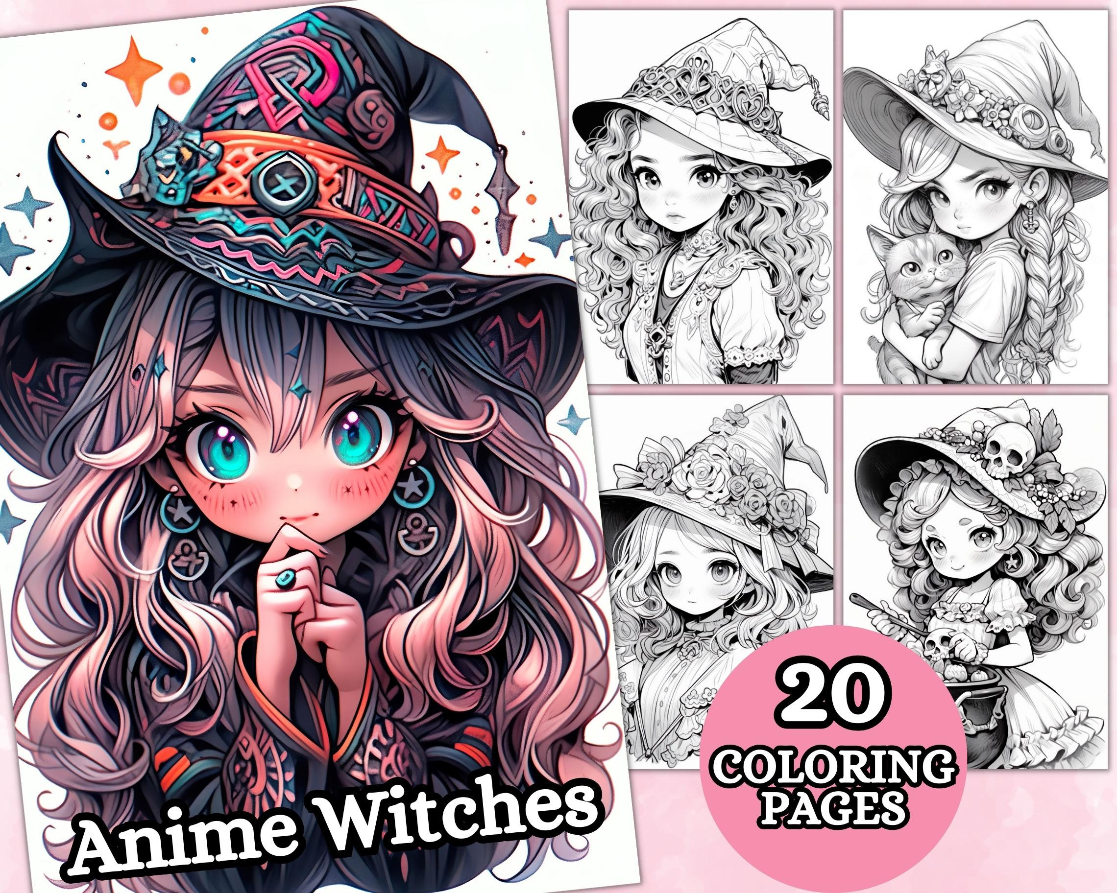 Anime Witch Coloring Pages - Il Fullxfull.5020880440 Awoo 