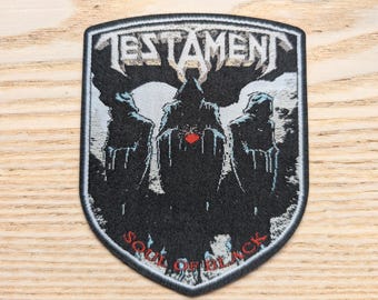 Testament Soul of Black Woven Iron On Patch 10.5 x 8.5cm