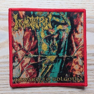 Incantation Onwards to Golgotha Woven Sew On Patch 10 x 10cm