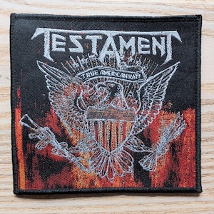 Testament True American Hate Woven Sew On Patch 10 x 9.5cm