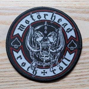 Motorhead Rock n Roll Woven Sew On Patch 9.5cm Diameter