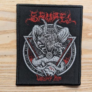 Samael Worship Him Sew On Patch 11 x 9cm