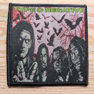 Type O Negative Bats Woven Sew On Patch 10 x 10cm