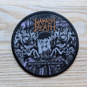 Napalm Death Enslavement Woven Patch 9.5cm Diameter