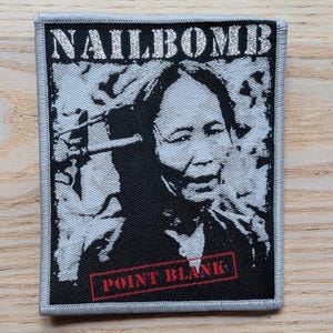 Nailbomb Point Blank Woven Sew On Patch 10.5 x 9cm