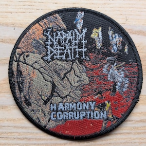 Napalm Death Harmony Corruption Sew On Patch 9cm Diameter