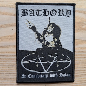 Bathory In Conspiracy with Satan Woven Sew On Patch 12.5 x 9cm