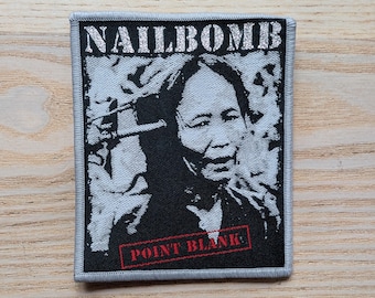 Nailbomb Point Blank Woven Sew On Patch 10.5 x 9cm