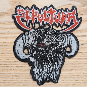 Sepultura Demon Woven Iron On Patch 9 x 11cm