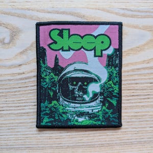 Sleep Astronaut Woven Sew On Patch 11.5 x 9cm