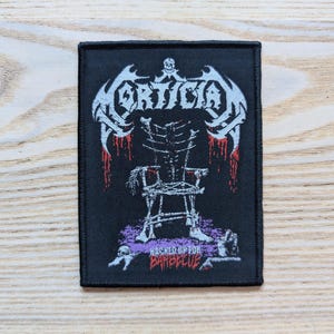 Mortician Hacked Up for Barbecue Woven Patch 12 x 9cm