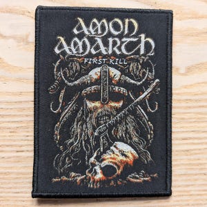 Amon Amarth First Kill Woven Sew On Patch 12.5 x 9cm
