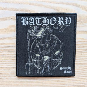Bathory Satan My Master Woven Sew On Patch 10 x 11cm