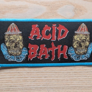 Acid Bath Clowns Woven Sew On Patch 15 x 7cm