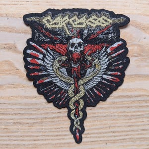 Carcass Snakes Woven Iron On Patch 11.5 x 9cm
