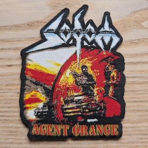 Sodom Agent Orange Iron On Woven Patch 10 x 8cm