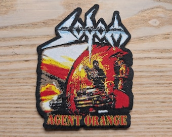 Écusson tissé à repasser Sodom Agent orange 10 x 8 cm