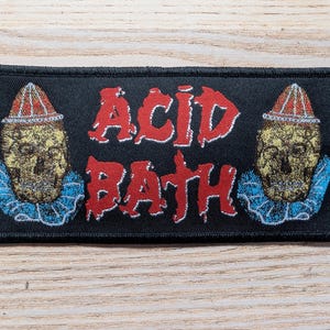 Acid Bath Clowns Woven Sew On Patch 15 x 7cm