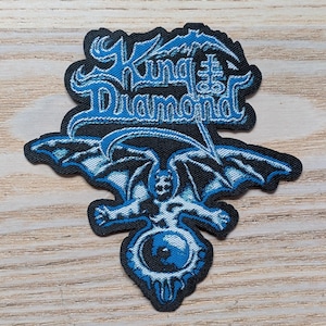 King Diamond Iron On Woven Patch 10 x 10cm
