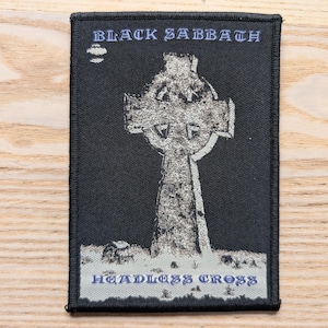 Black Sabbath Headless Cross Woven Sew On Patch 12.5 x 9cm
