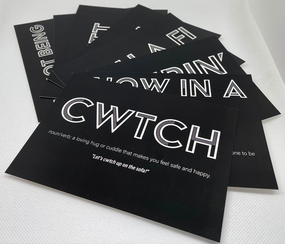 Pack of Lush Monochrome Welshisms Postcards X 8 - Etsy UK