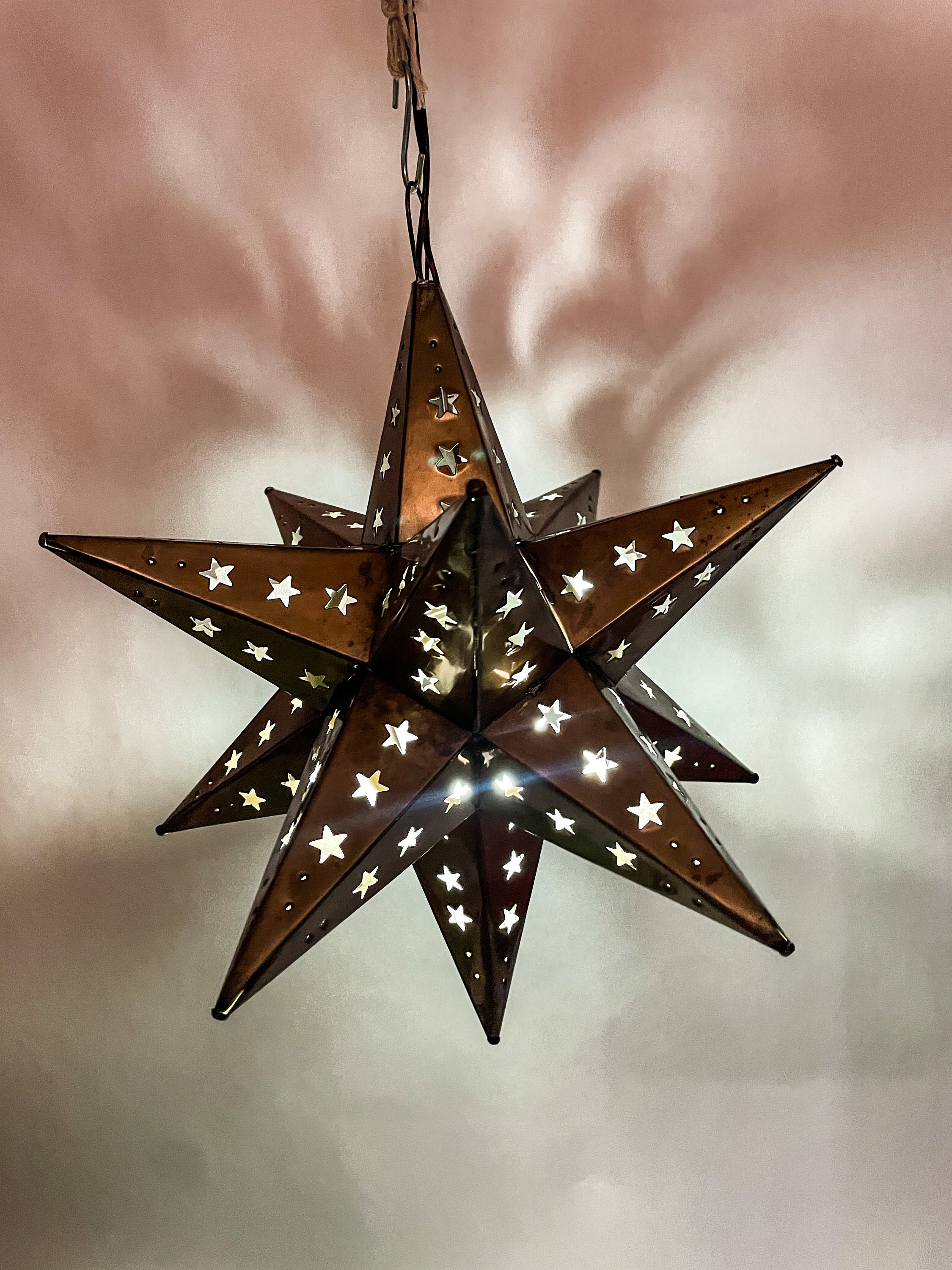Tin moravian outlet star pendant light