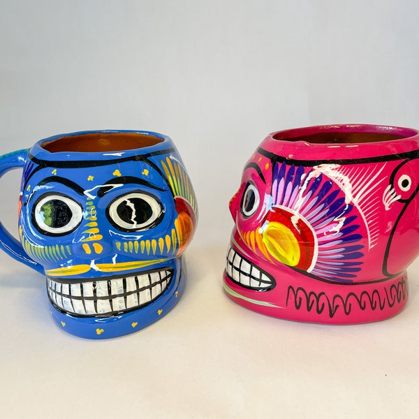 Skull Mug Taza Calabera Mexican Mug Day of the Death Hand painted Taza Mug Dia De Muerto Calabera