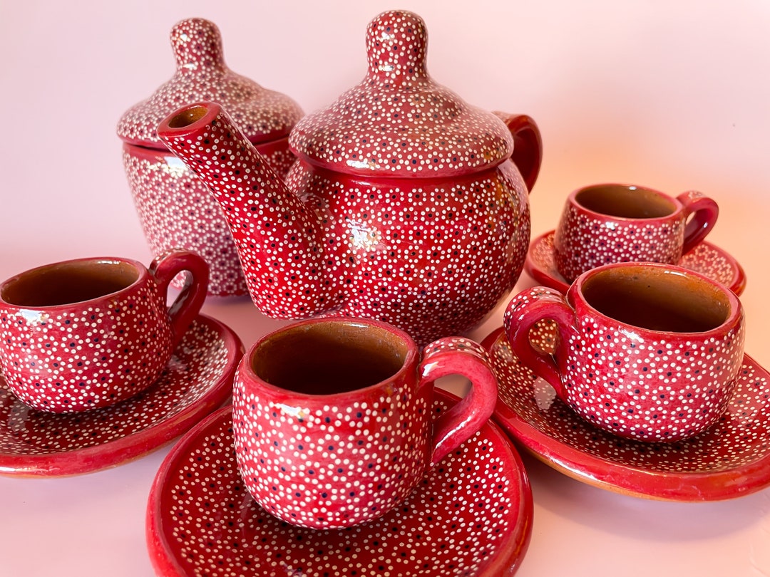 Mexican Teapot Set Ceramic Teapot Tetera Juego Tetera Etsy