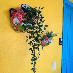 Mexican Wall Planter Mexican Wall Art Planter Pots Talavera Pottery