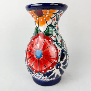Mexican Flower Vase 10 Inch Vase Authentic Mexican Vase Hand painted Large Mexican Flower Vase