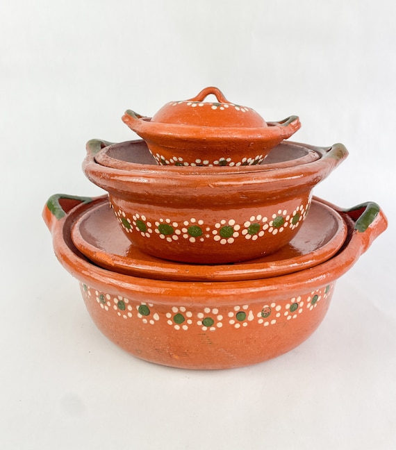 Olla De Barro Mexicana Plato De Cazuela Mexicana Con Tapa Sin Plomo Casuela Mexicana de Barro Sarten de Barro Etsy Espana