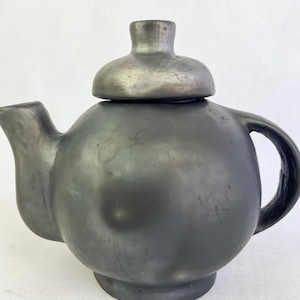 Chaleira de café de cerâmica preta Oaxaca Barro Negro Tetera Barro Negro Barro preto Oaxaca