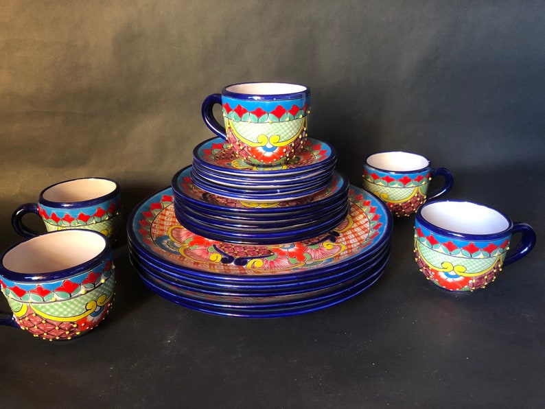 Talavera Dinnerware LEAD FREE Food Safe Mexican 4 Person Set Etsy