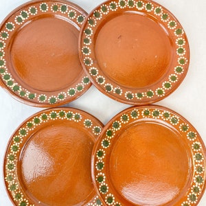 Mexican Clay Plates Round 10 Inch 4 Pcs Set Plato Redondo Trinche LEAD FREE