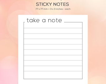 sticky notes - memo notes - printable - take a note