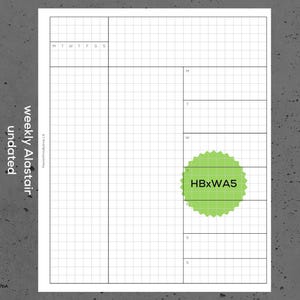 hebdomadaire - avec tâches Alastair - non daté - HBxWA5 - pages d'agenda imprimables