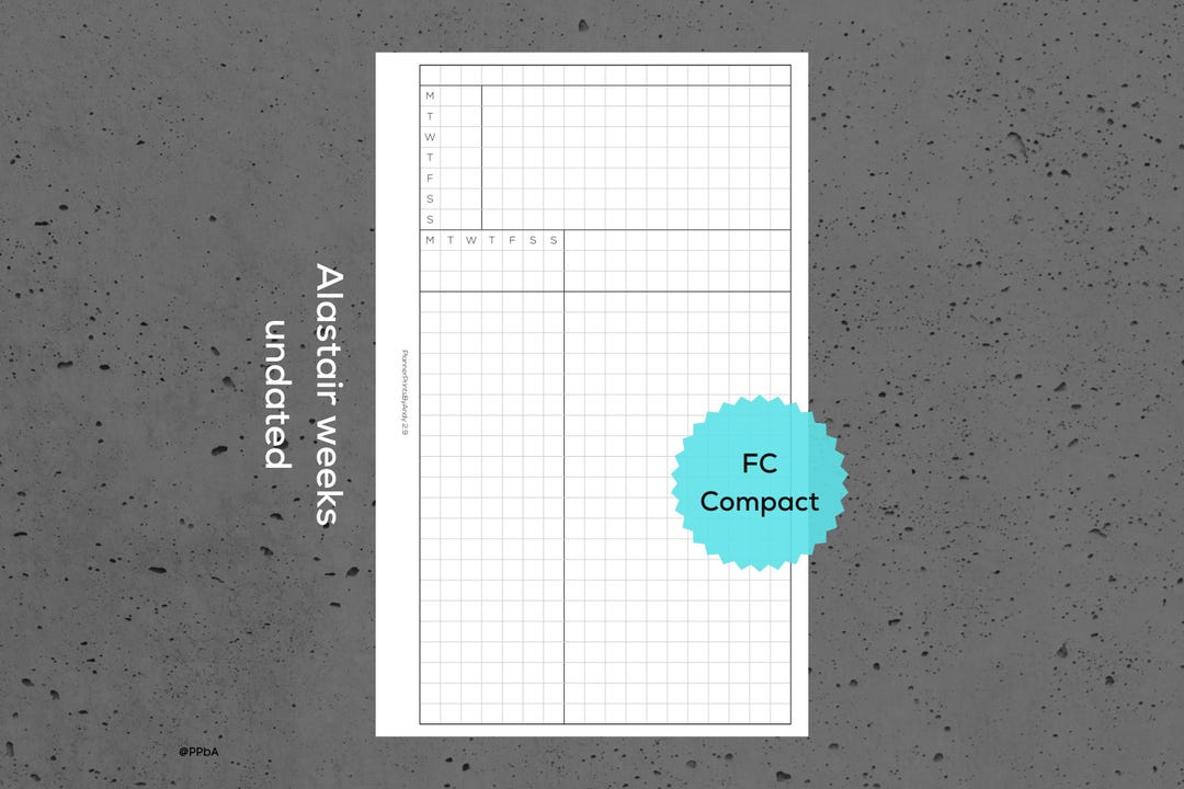 Weekly Tasks - Alastair Style - FC Compact - Printable Planner Inserts ...